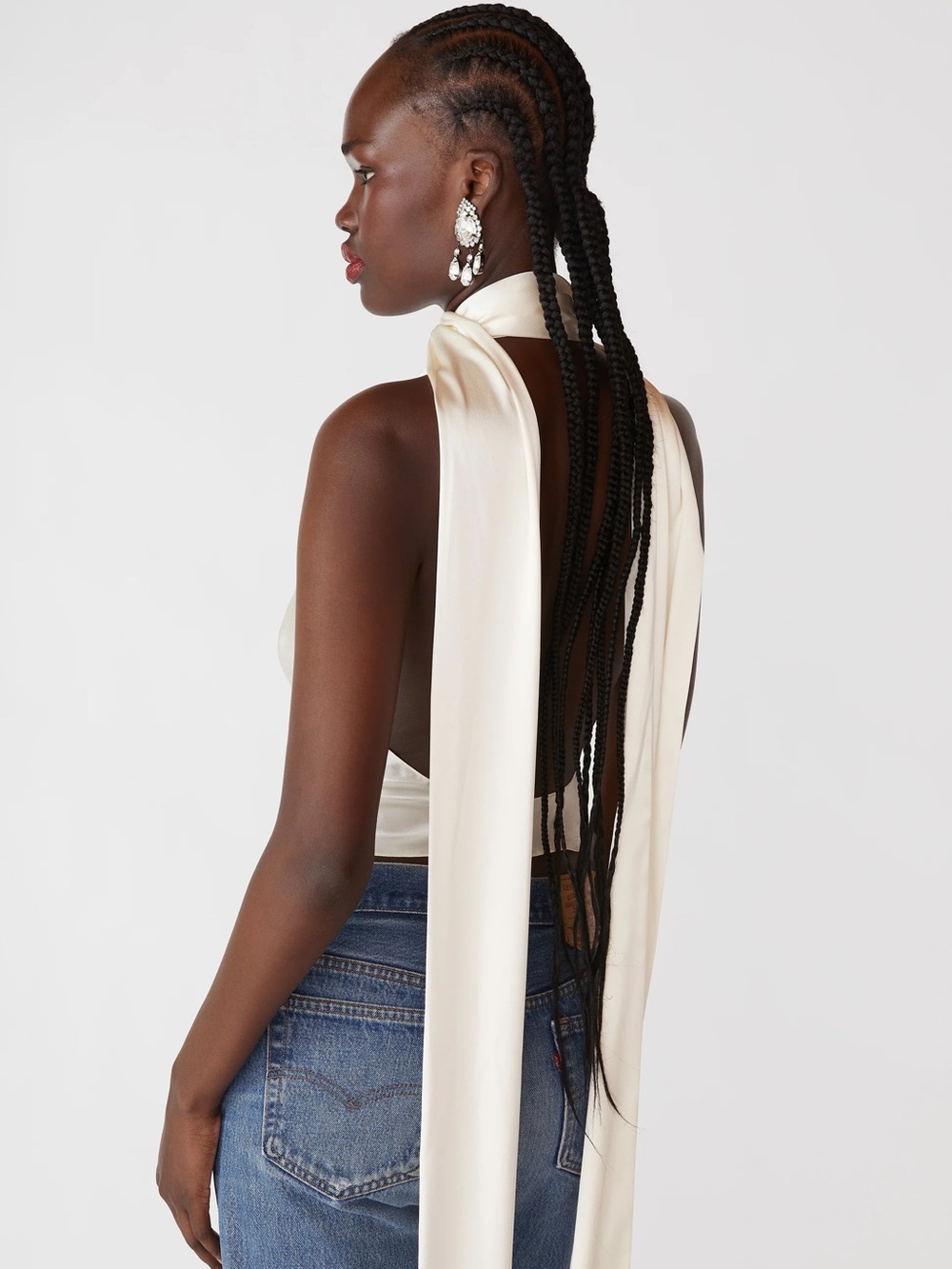 Orseund Iris Cowl Neck Halter Top in Ivory - Small - Picture 5 of 6